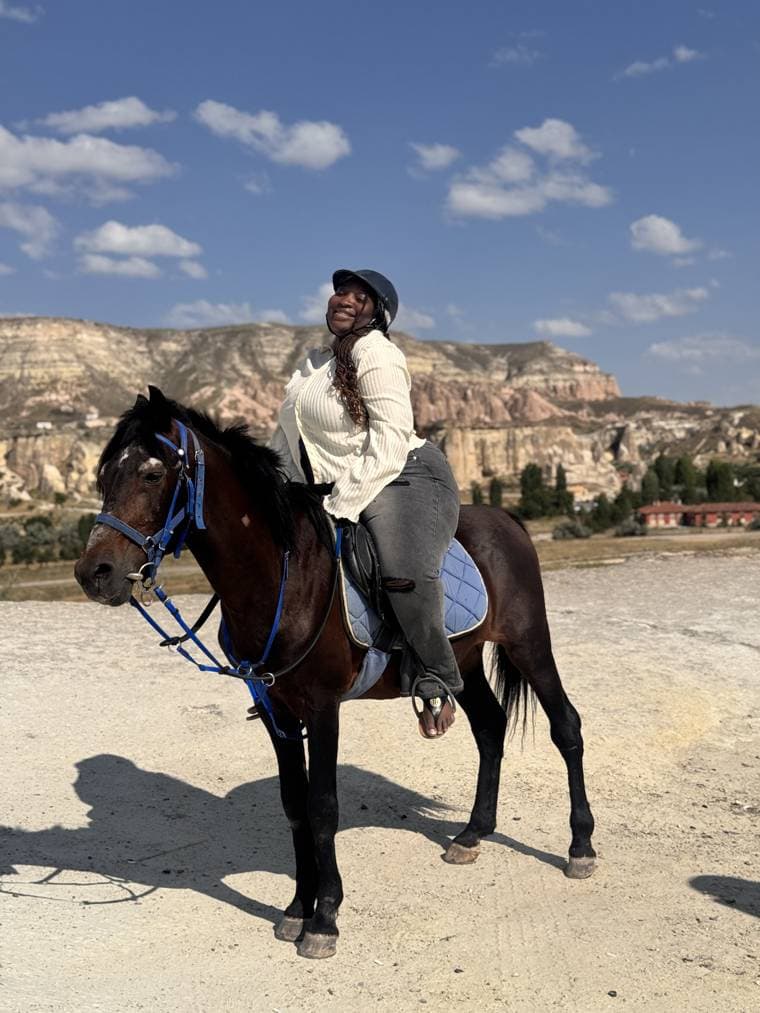 Tobi on horseback in the valleys