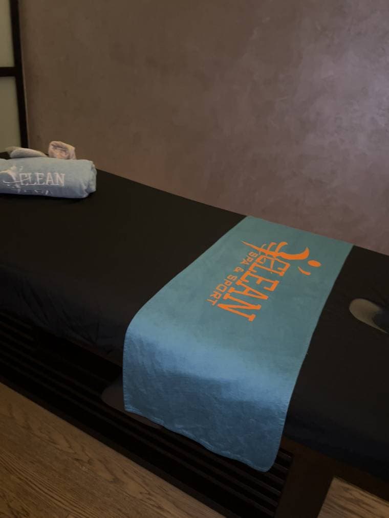 Massage table at a spa